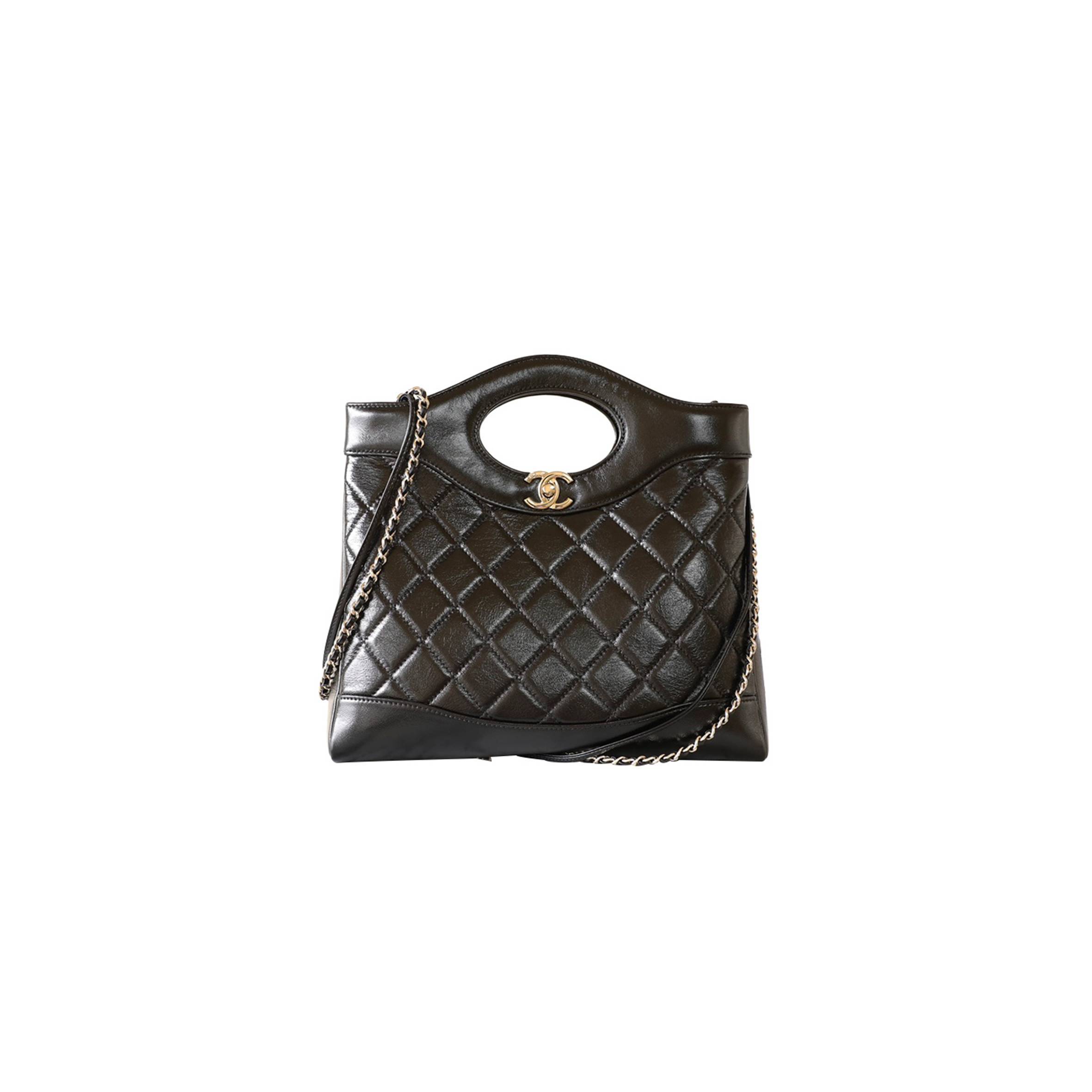 CHANEL MASTER 31 SMALL SHINY LAMBSKIN BLACK AS4133 (30*29*9cm)